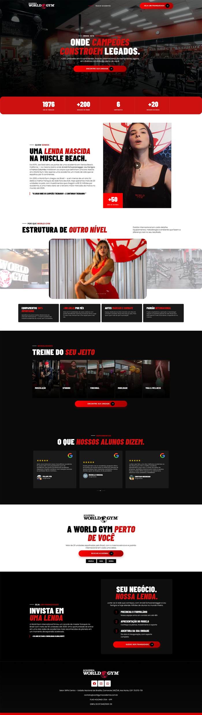 Website World Gym Academia